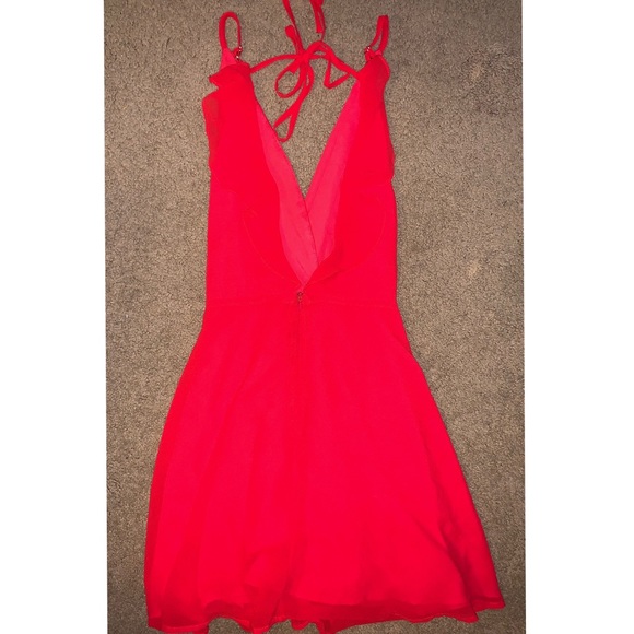 Lulu’s Open Back Ruffle Detail Fit And Flare Dress - Picture 4 of 6